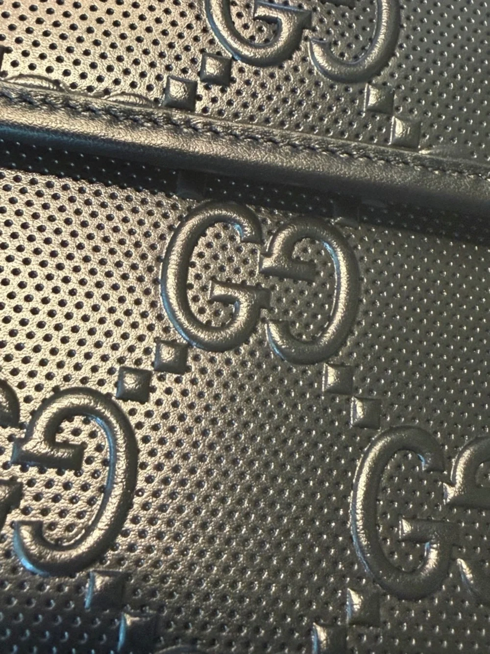Gucci GG Embossed Mini Messenger/Phone Crossbody Bag